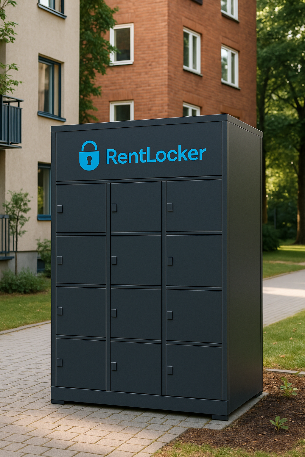 RentLocker-box intill cykelställ